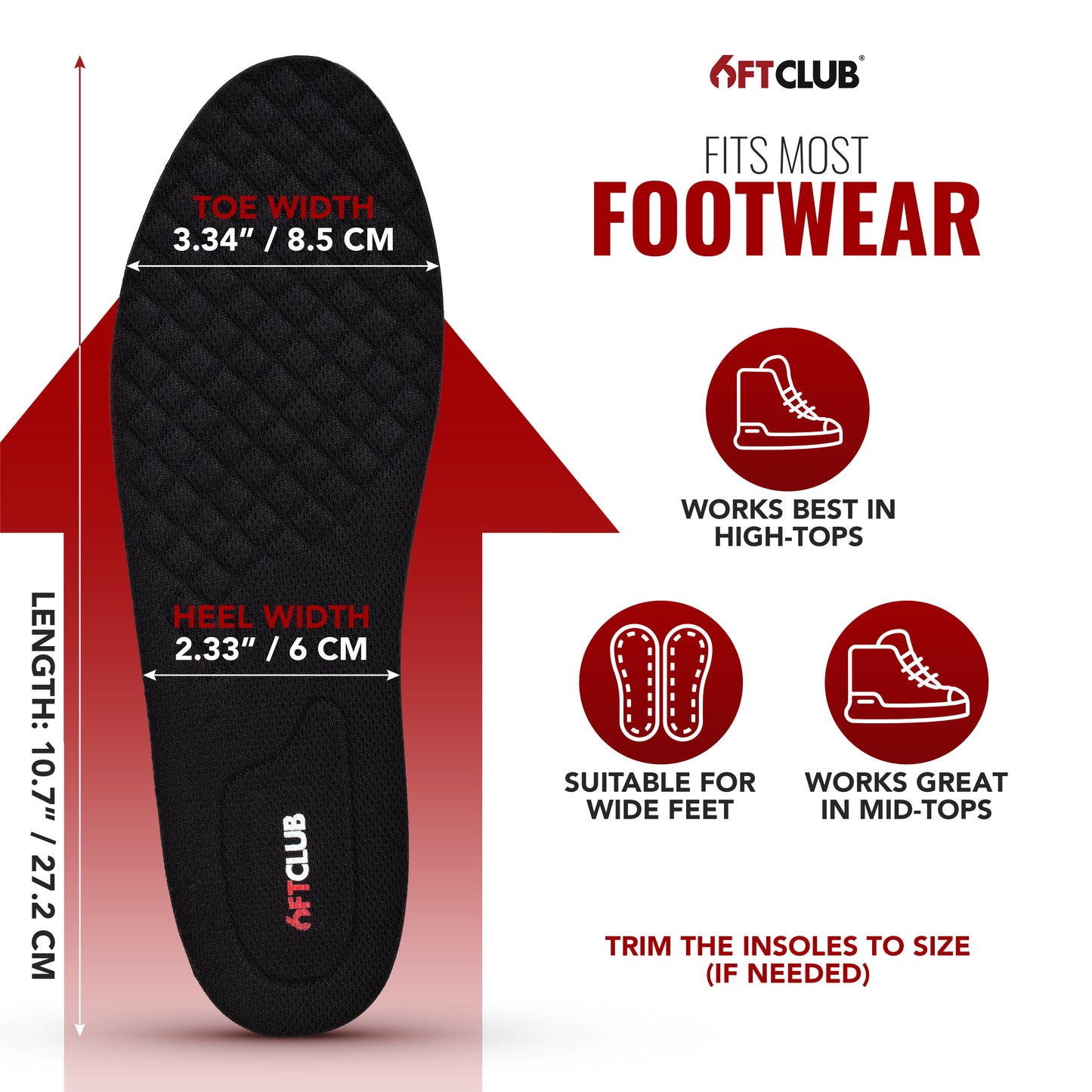 6FT Boost Height Insoles