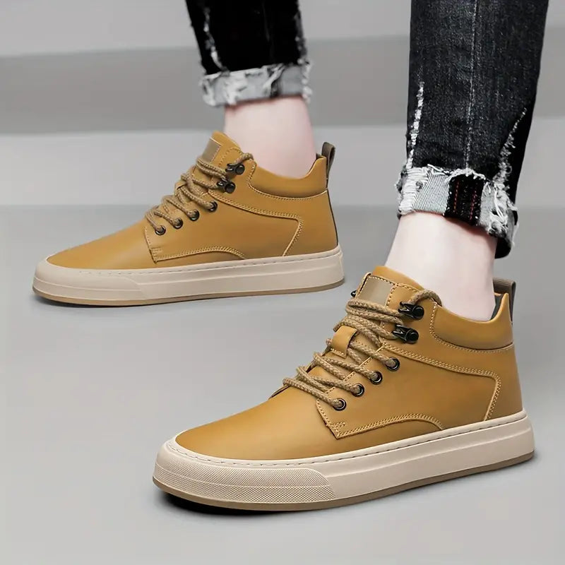 6FT Club Height Increasing Leather Elevator Shoes - Gold