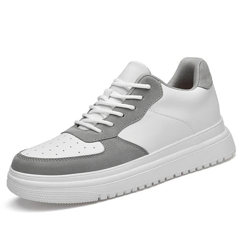6FT Club Grey Sneakers Men's Elevator Oxford Shoes Chunky Heel Lift Insole