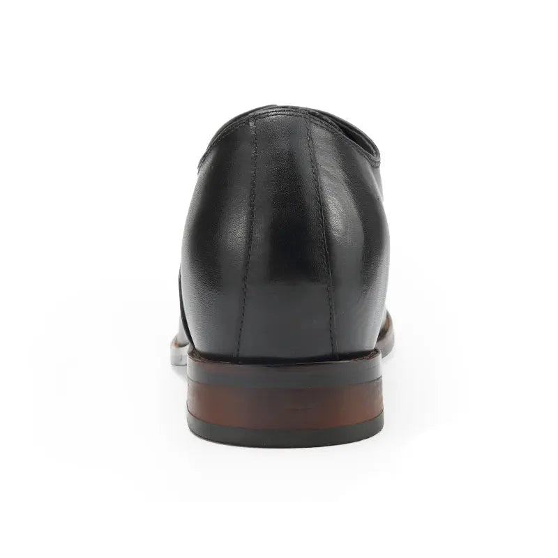 6FT Club Office Leather Dress Elevator Shoes - Black