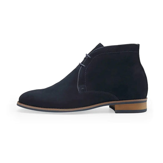 6FT Club Suede Leather Height Increasing Elevator Shoes - Deep Blue