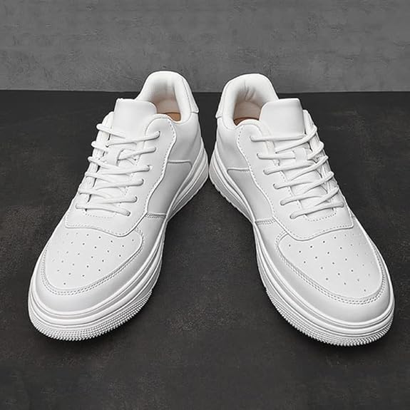 6FT Club White Sneakers Men's Elevator Oxford Shoes Chunky Heel Lift Insole