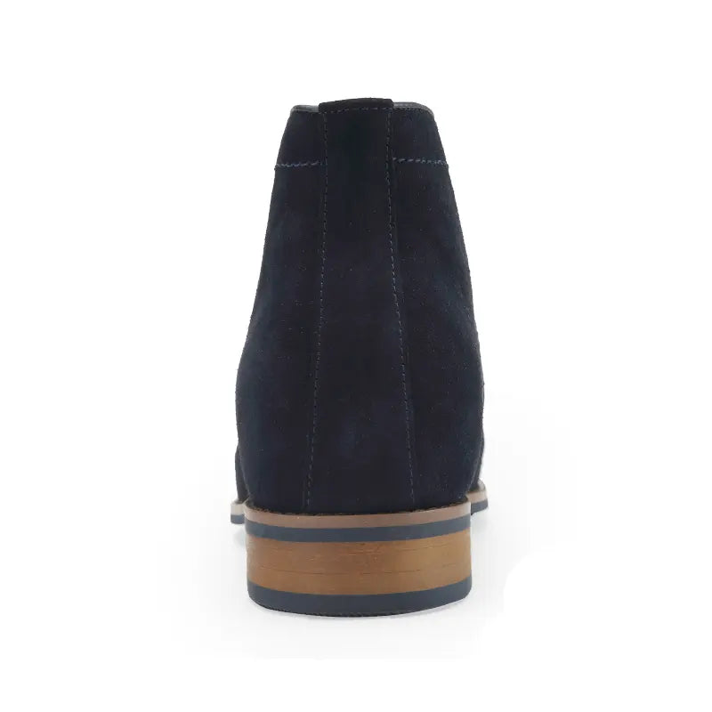 6FT Club Suede Leather Height Increasing Elevator Shoes - Deep Blue