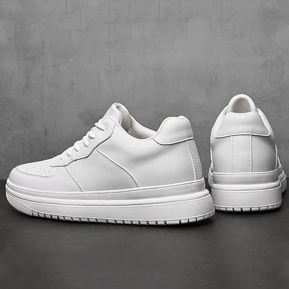 6FT Club White Sneakers Men's Elevator Oxford Shoes Chunky Heel Lift Insole