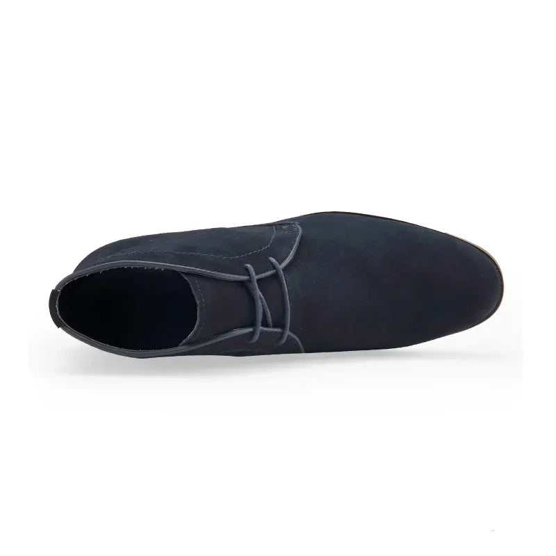 6FT Club Suede Leather Height Increasing Elevator Shoes - Deep Blue