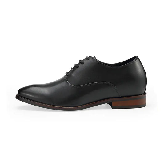6FT Club Office Leather Dress Elevator Shoes - Black
