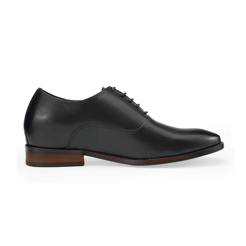 6FT Club Office Leather Dress Elevator Shoes - Black