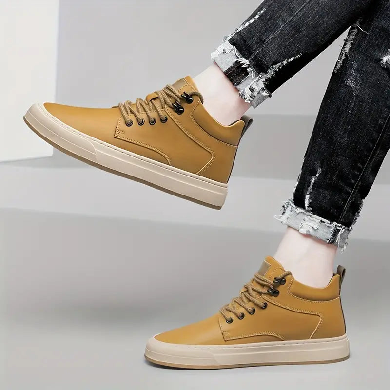 6FT Club Height Increasing Leather Elevator Shoes - Gold