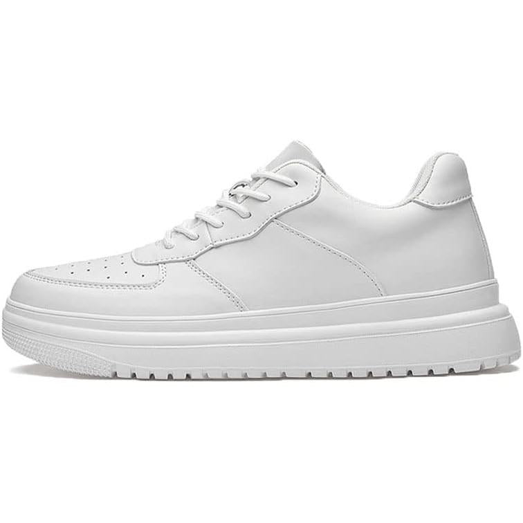 6FT Club White Sneakers Men's Elevator Oxford Shoes Chunky Heel Lift Insole