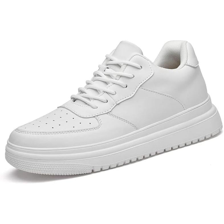 6FT Club White Sneakers Men's Elevator Oxford Shoes Chunky Heel Lift Insole